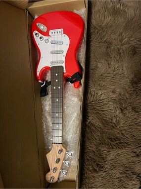 Kids Red Toy Electric Guitar - Fun Musical Playset